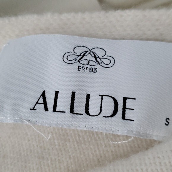 ALLUDE PREMIUM CASHMERE ASSYMETRICAL PONCHO CREAM BROWN SZ SMALL - Picture 7 of 10